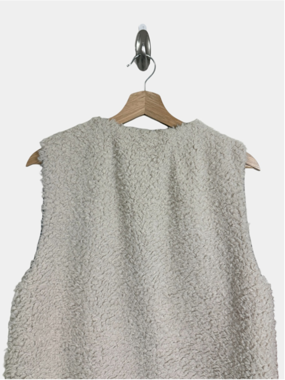Aritzia WILFRED Chatou Sherpa Cream Vest, Casual Streetwear, Sz M - Picture 12 of 16
